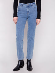 Denim Corduroy Straight Leg Pants