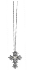 Bloom Cross Pearl Necklace