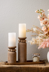 Beaded Pillar Candle Holders