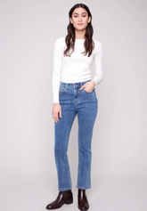 Bootcut Stretch Denim Pants - Medium Blue