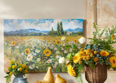 35.5" Wildflower Valley Textured Wall Art
