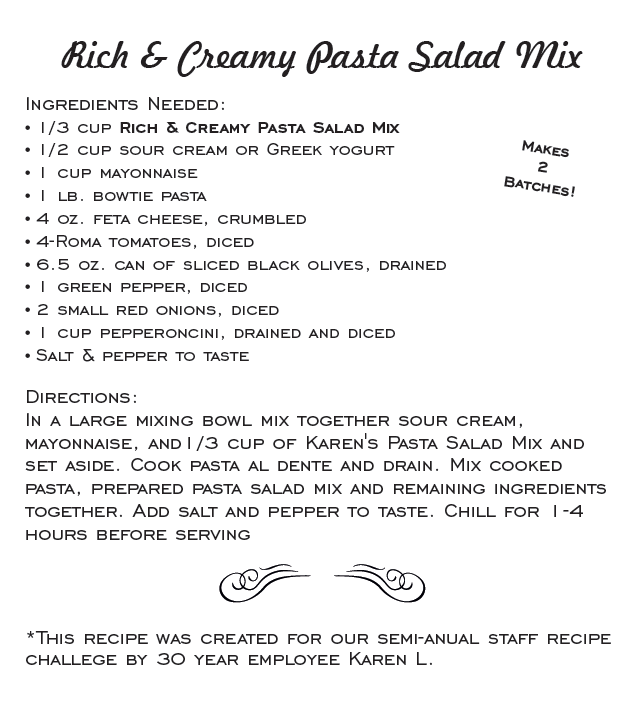 Artisan Kitchen- Rich & Creamy Pasta Salad Mix NEW RELEASE