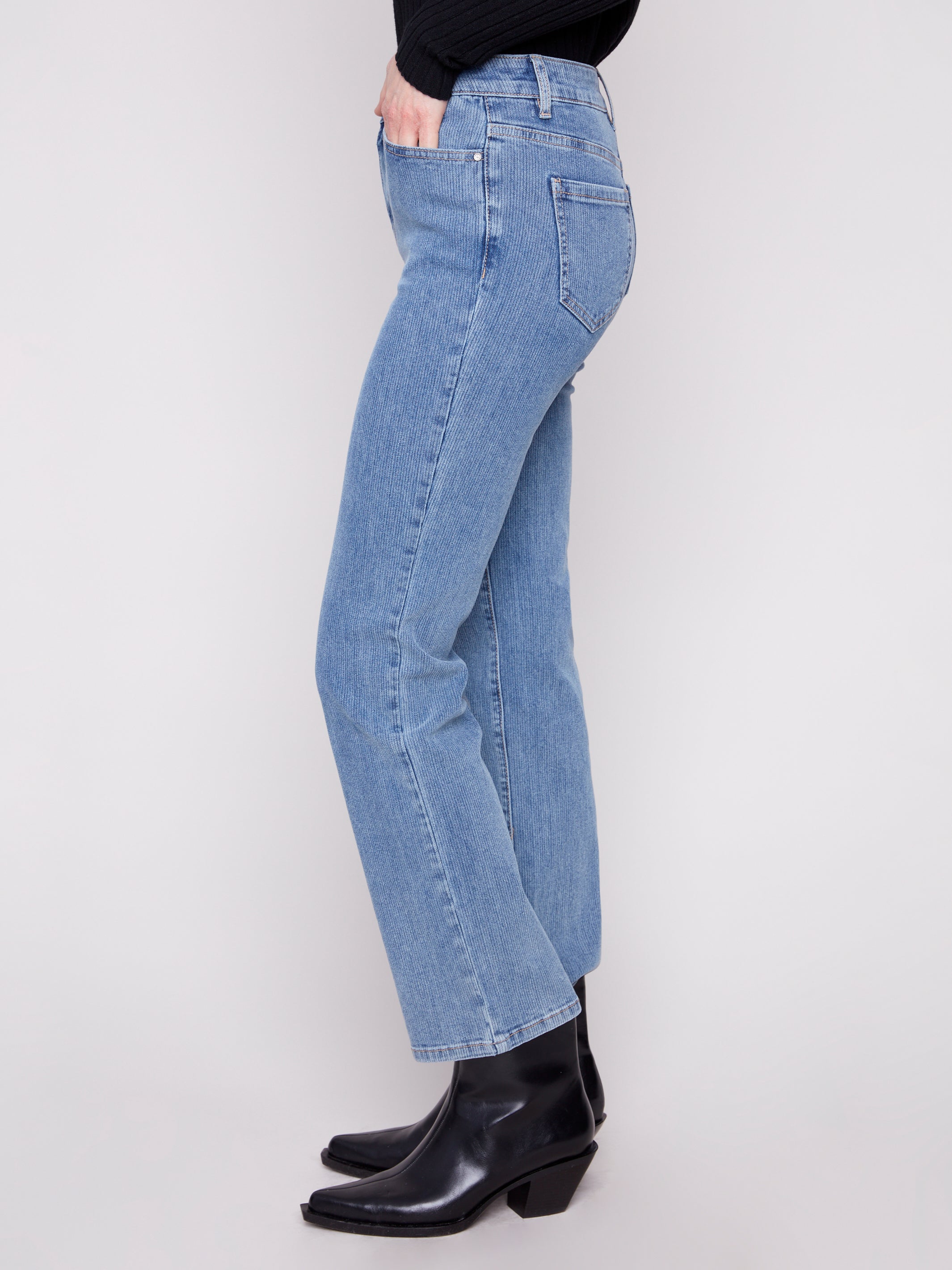 Denim Corduroy Straight Leg Pants