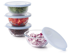 8-Piece Glass Prep Bowl Set with Lids