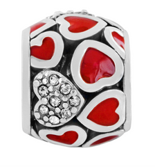Abounding Hearts Bead (Red)