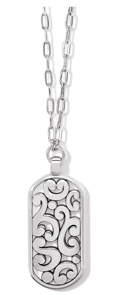 Contempo Token Tag Long Necklace