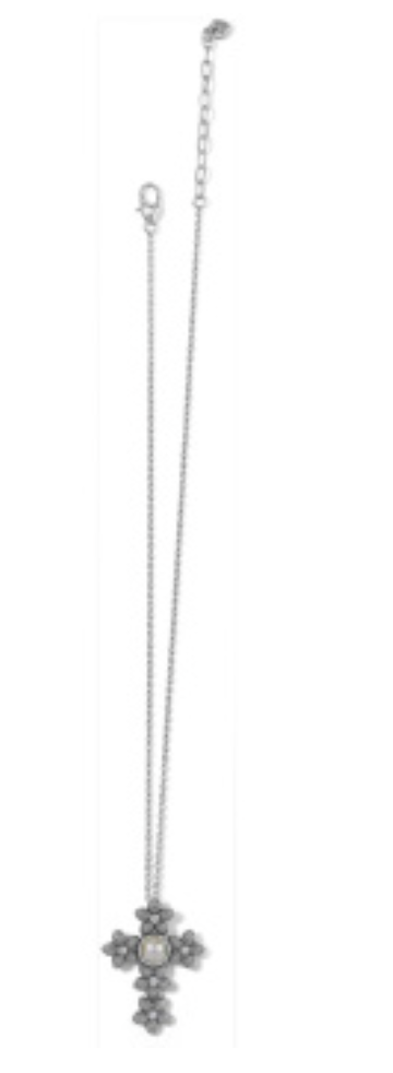Bloom Cross Pearl Necklace