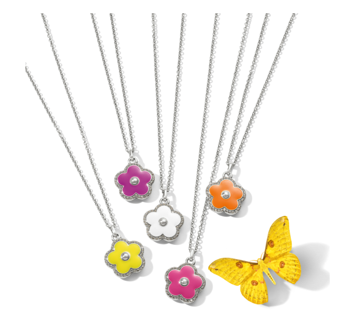 Dazzling Love Flower Necklace (Fuchsia)