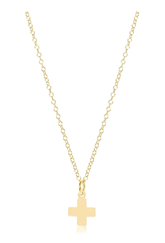 16" Necklace Gold - Signature Cross Gold Charm