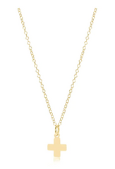 16" Necklace Gold - Signature Cross Gold Charm