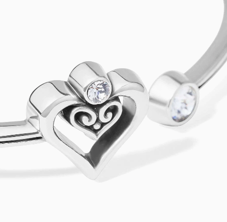 Alcazar Duet Heart Open Hinged Bangle