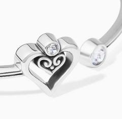 Alcazar Duet Heart Open Hinged Bangle