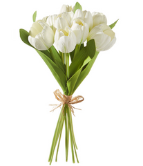 15" Real Touch White Tulip Bundle