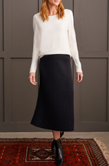 Boat Neck Sweater w/ Button Sleeve