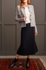 Boat Neck Sweater w/ Button Sleeve
