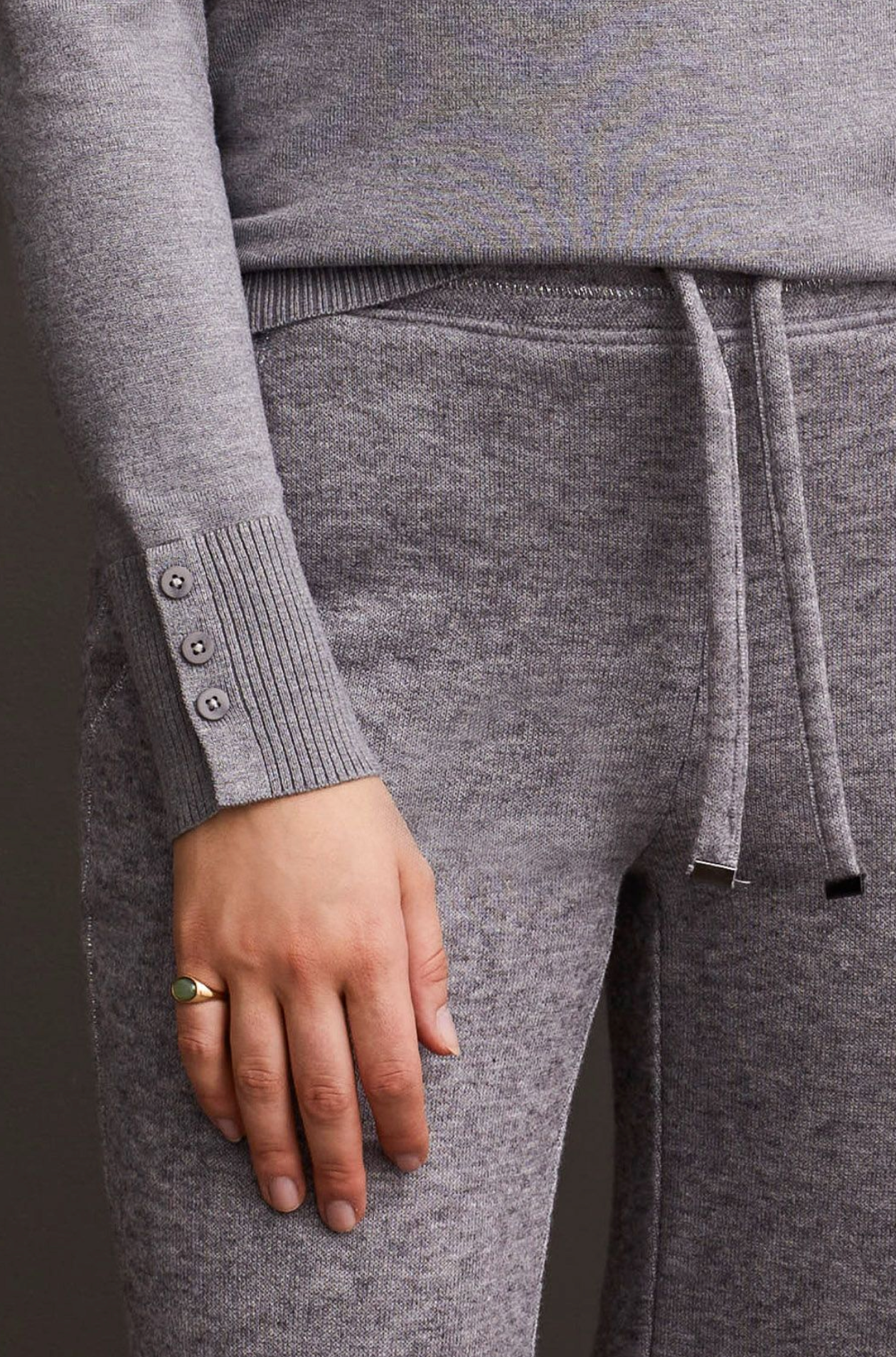 Boat Neck Sweater w/ Button Sleeve