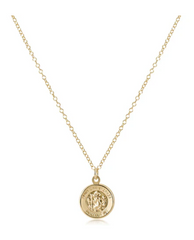 16" Necklace Gold- Protection Gold Disc