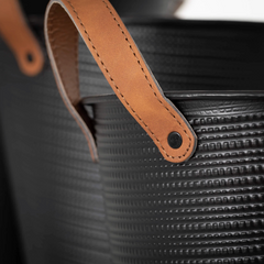 Black Embossed Flower Buckets