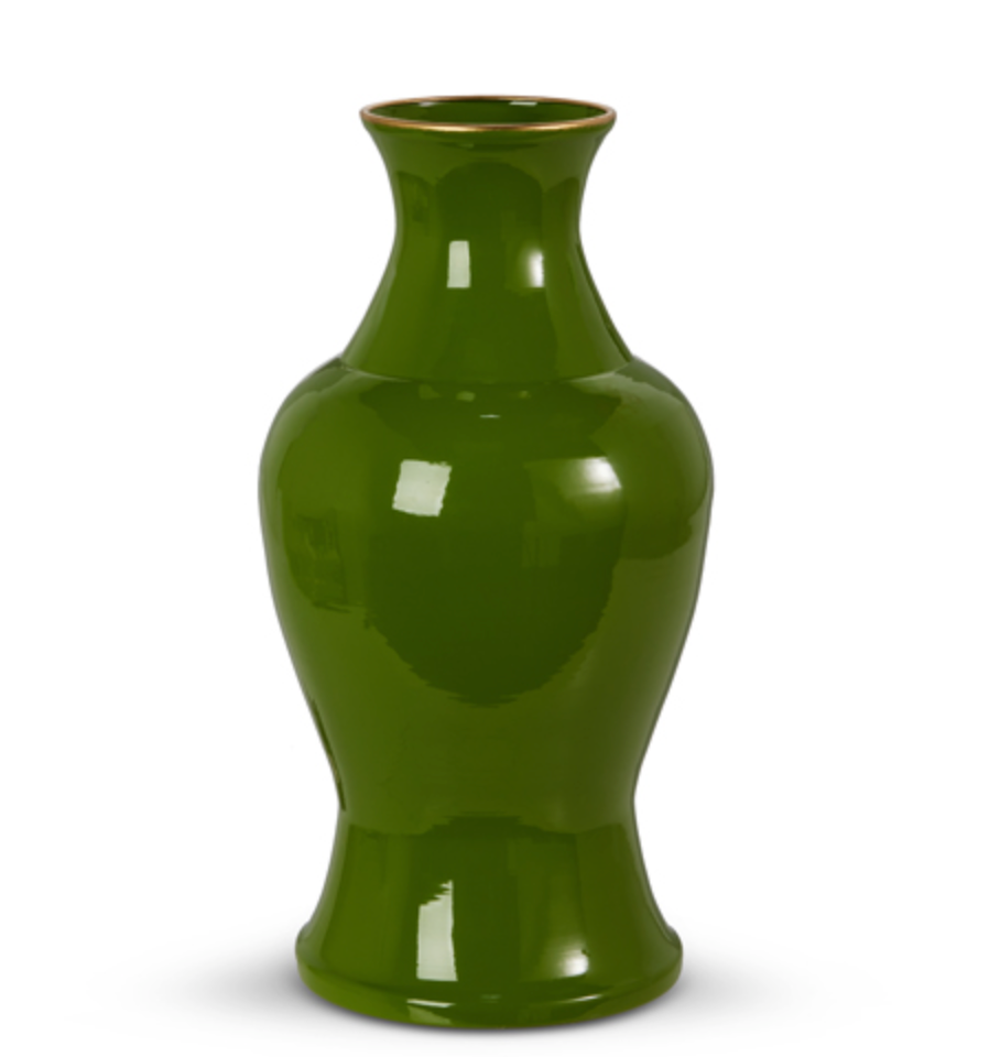 12" Green Vase