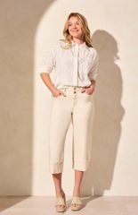 Brooke High Rise Cuffed Wide-Leg Girlfriend Jeans