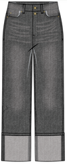 Brooke Girlfriend Wide Jeans w/ Cuffs