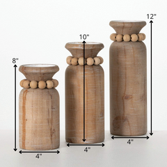 Beaded Pillar Candle Holders