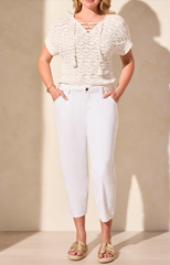 Audrey Mid Rise Girlfriend Barrel Crop Jeans (CocoMilk)