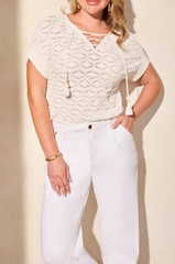 Audrey Mid Rise Girlfriend Barrel Crop Jeans (CocoMilk)