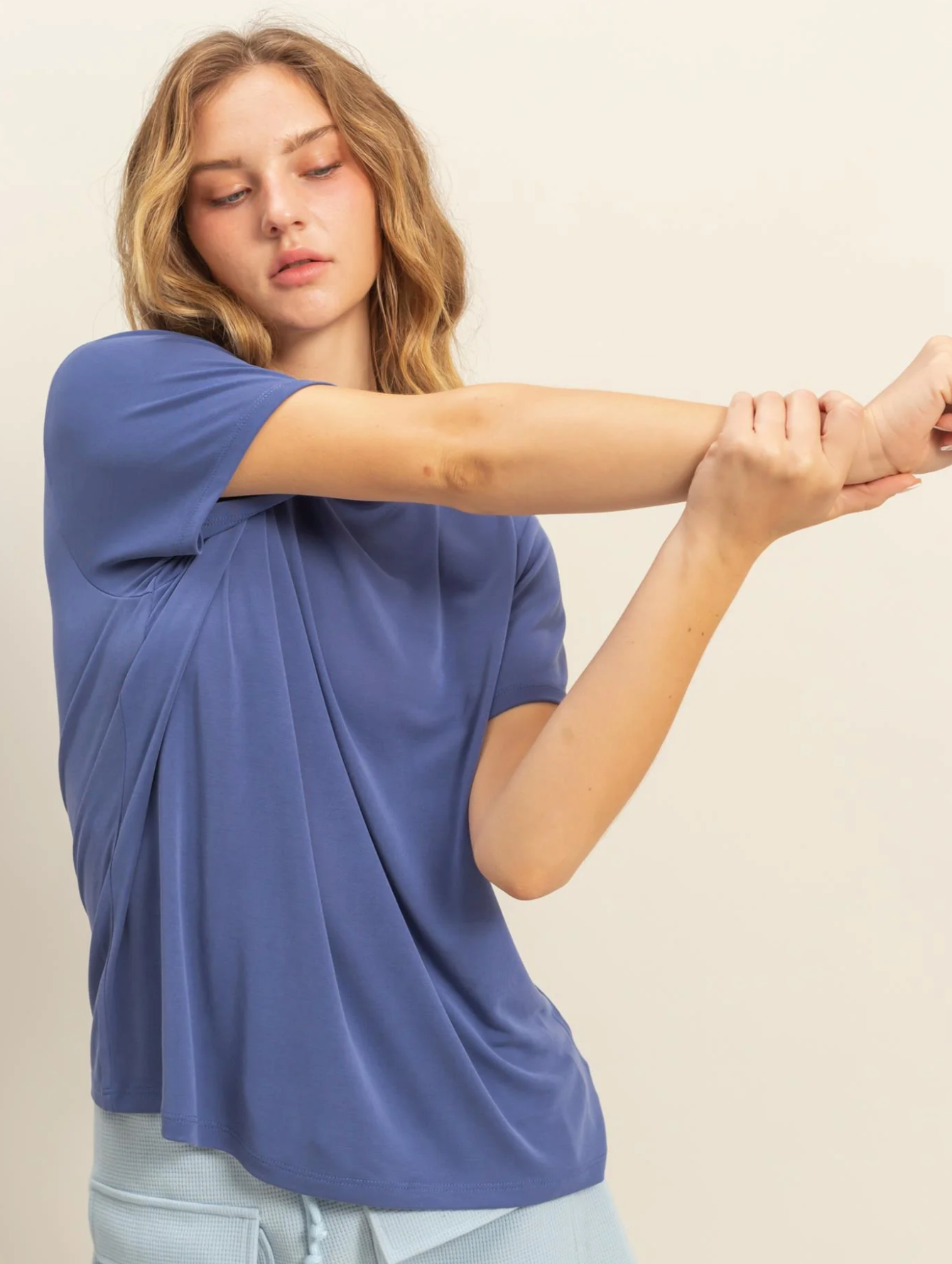 Basic Round Neck Short Sleeve T Shirt