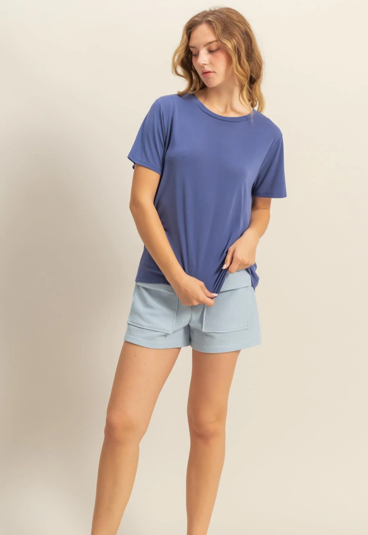 Basic Round Neck Short Sleeve T Shirt