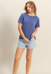 Basic Round Neck Short Sleeve T Shirt