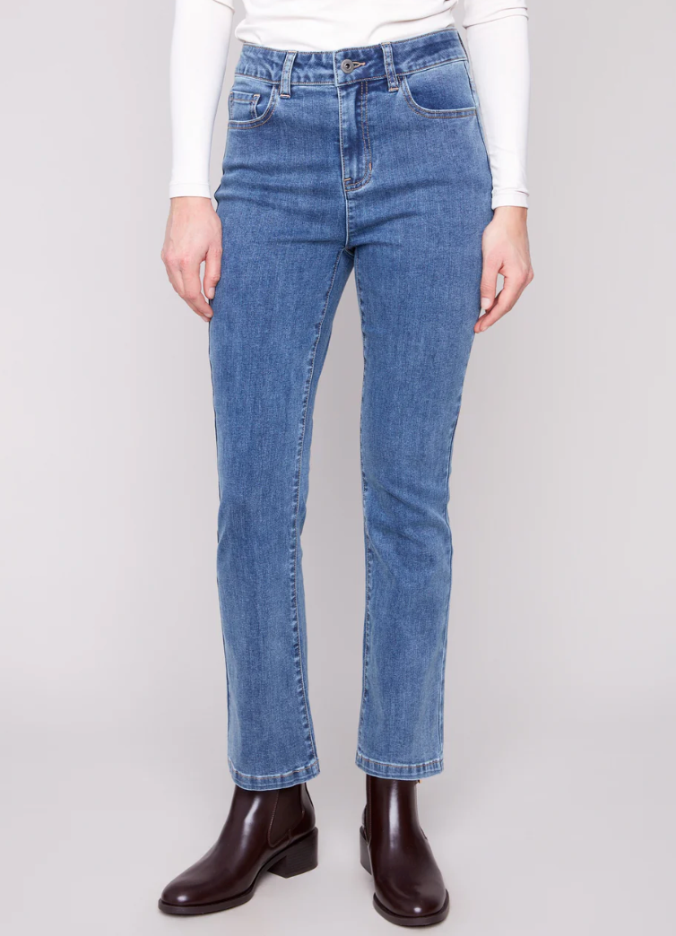 Bootcut Stretch Denim Pants - Medium Blue