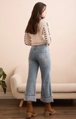 Brooke Cuffed Palazzo Jeans