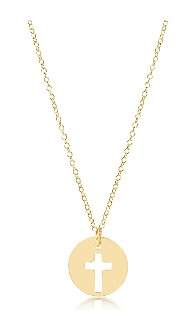 16" Necklace Gold - Blessed Gold Disc