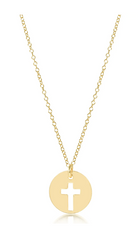 16" Necklace Gold - Blessed Gold Disc