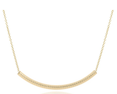 16" Necklace Gold - Bliss Bar Textured Gold