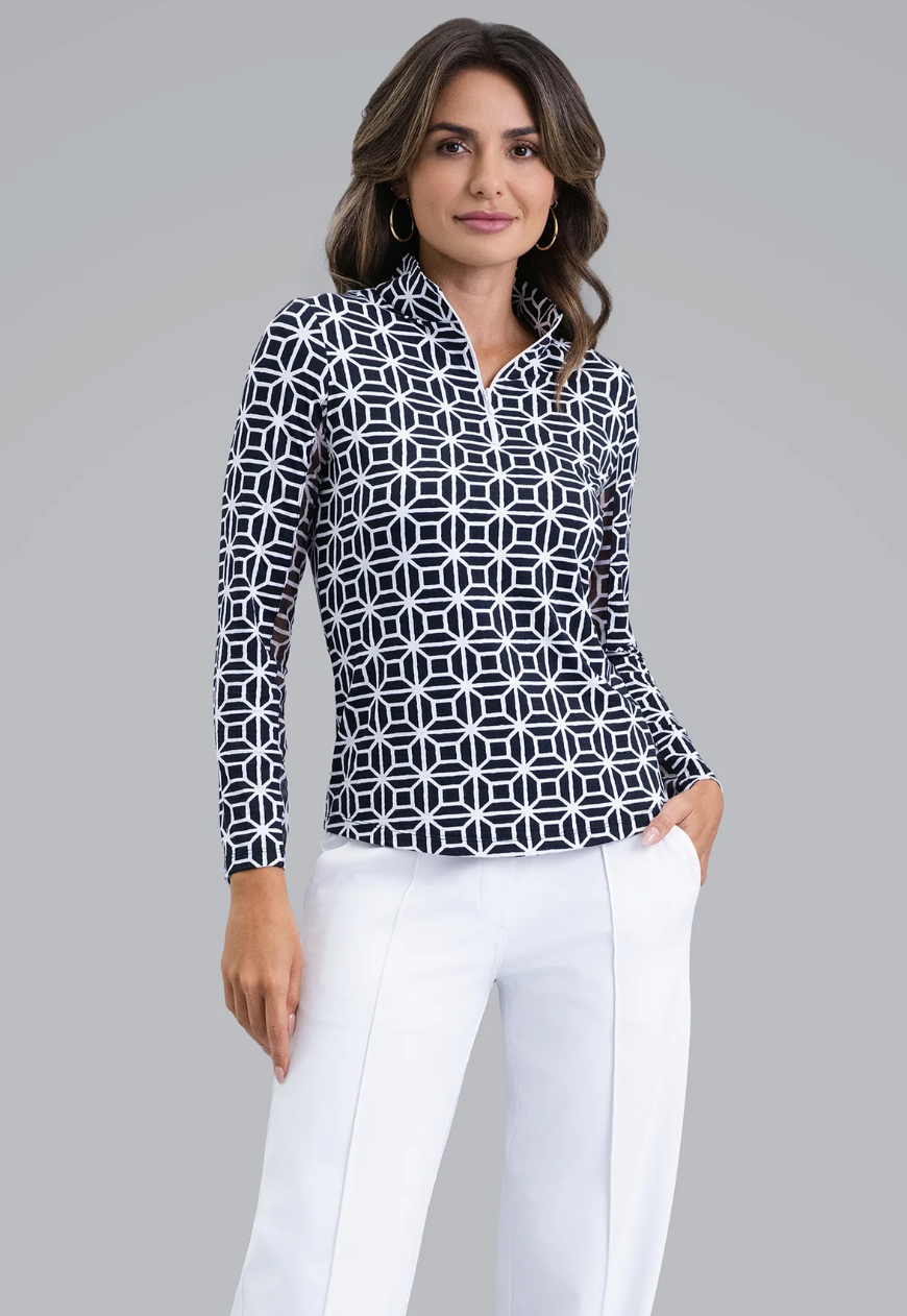Carolyn Long Sleeve Mock Neck Top