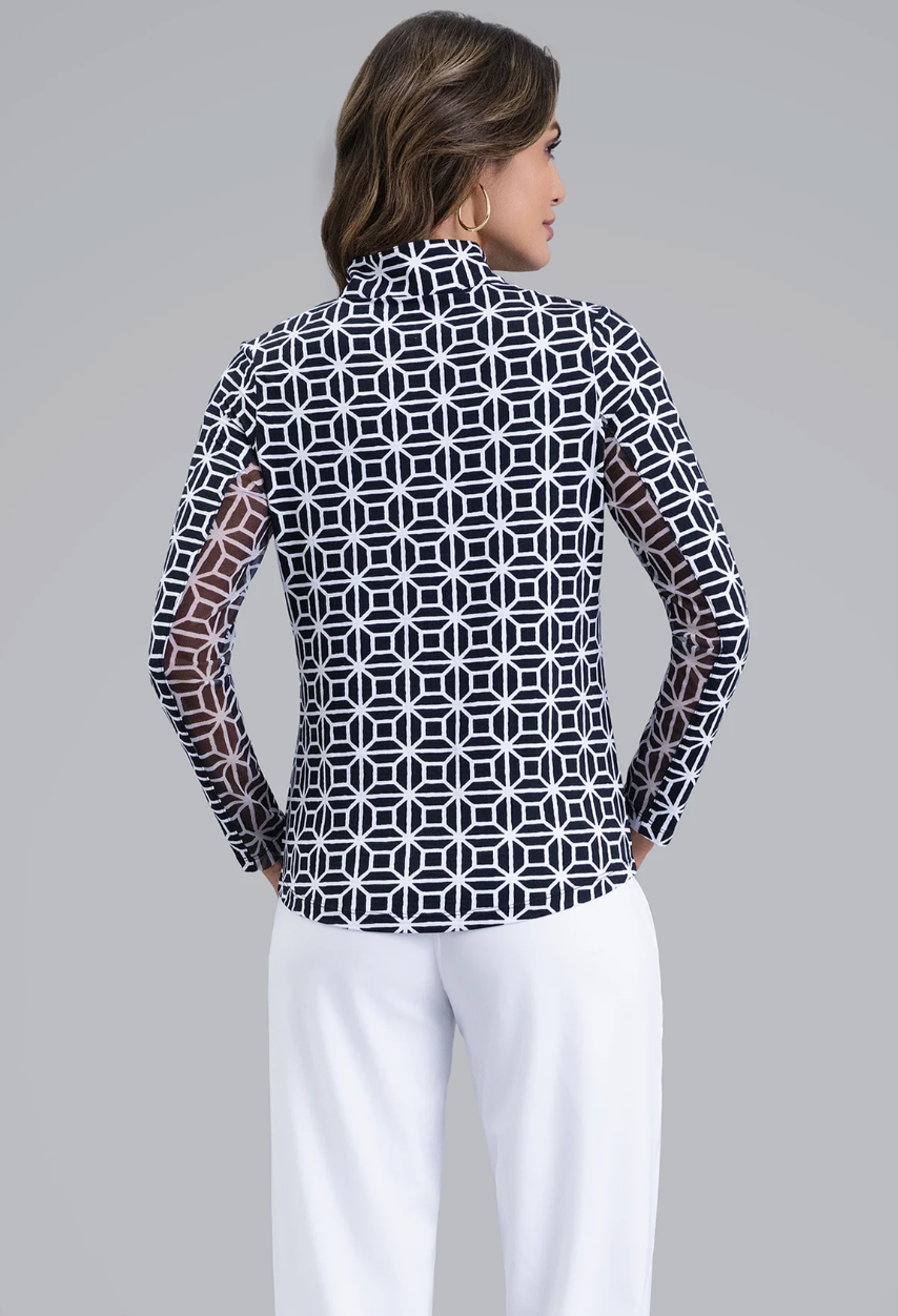 Carolyn Long Sleeve Mock Neck Top