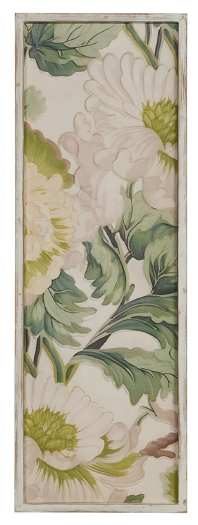 36.25" Tranquil Green Garden Carved Wall Art