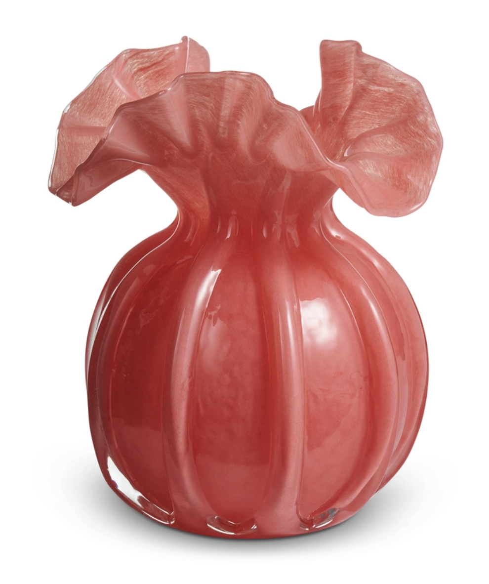 6.5" Pink Ruffle Vase
