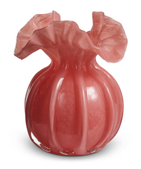 6.5" Pink Ruffle Vase