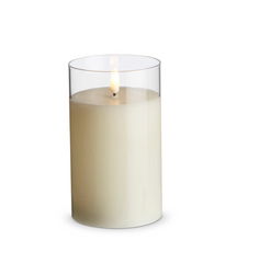 3.5" x 6" Clear Glass Ivory Pillar Candle