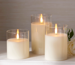 3.5" x 6" Clear Glass Ivory Pillar Candle