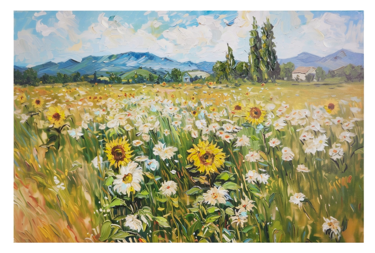 35.5" Wildflower Valley Textured Wall Art