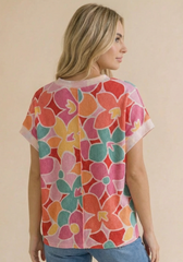 Bloom & Bright Floral Rib Knit Top