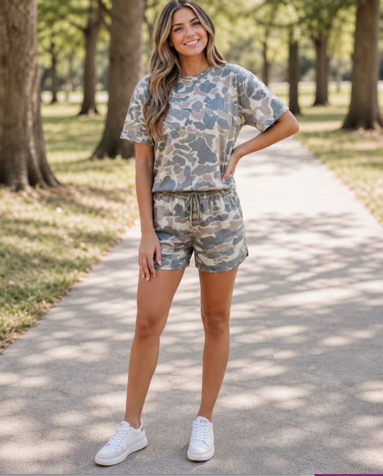 Camo Loose Top Outfit