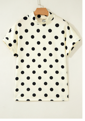 Beige Polka Dot Dolman Top