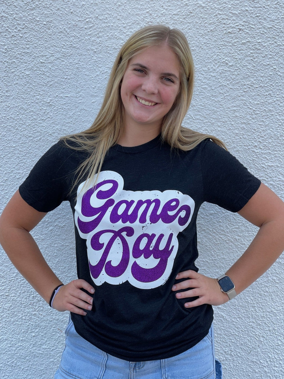 Big Game Day Retro Glitter Graphic Tee